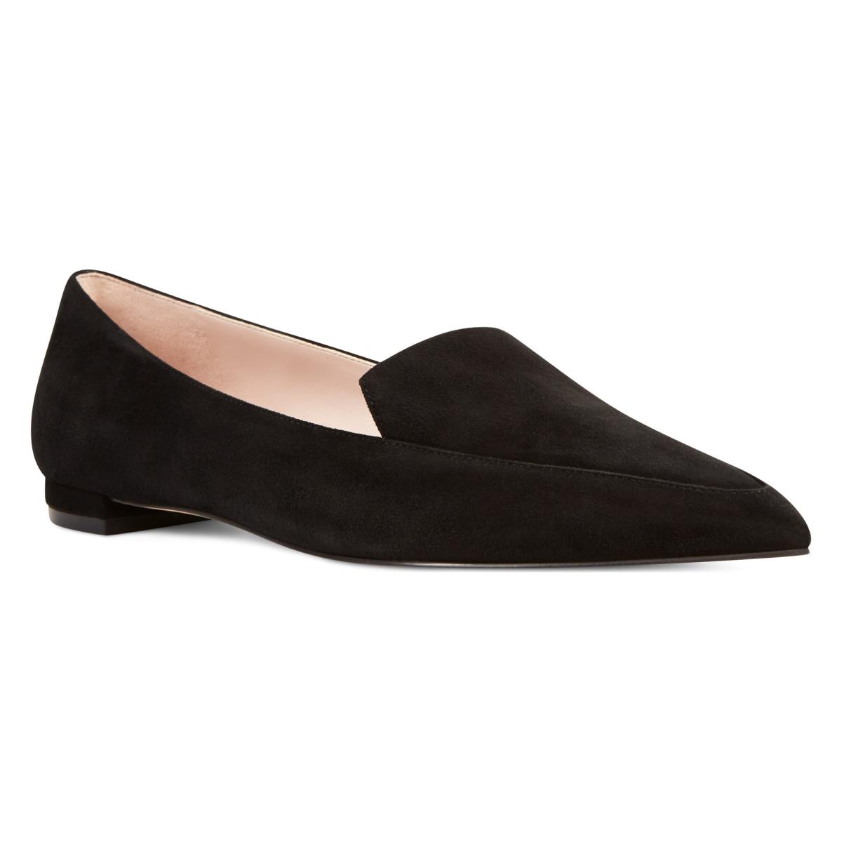 Nine West Abay Smoking Flats Zwart | 0642TMRAN