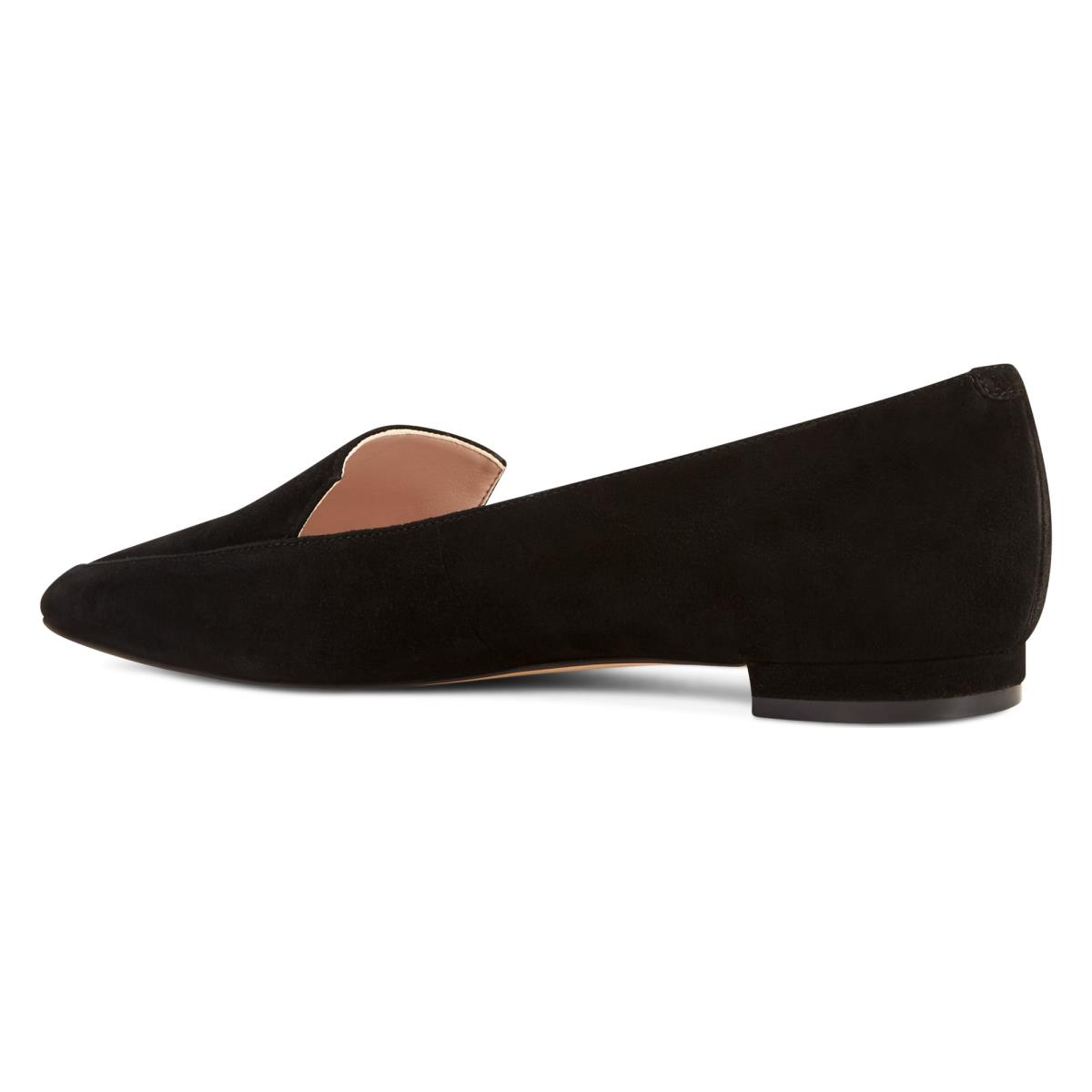 Nine West Abay Smoking Flats Zwart | 0642TMRAN