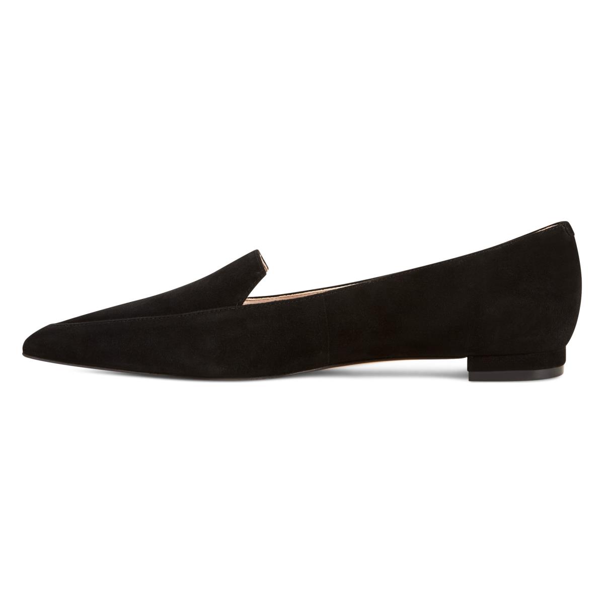 Nine West Abay Smoking Flats Zwart | 0642TMRAN