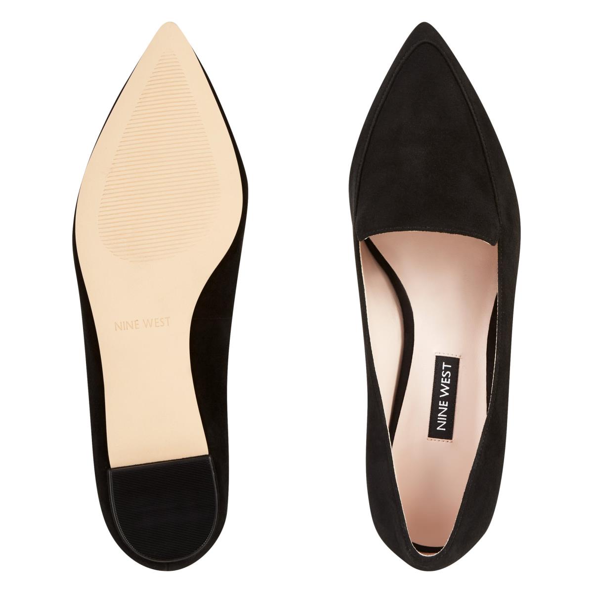 Nine West Abay Smoking Flats Zwart | 0642TMRAN