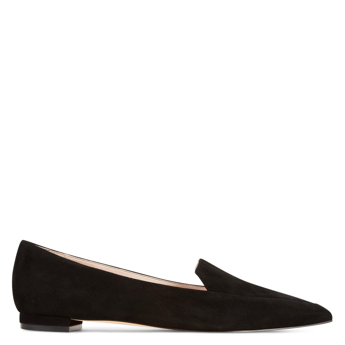 Nine West Abay Smoking Flats Zwart | 0642TMRAN