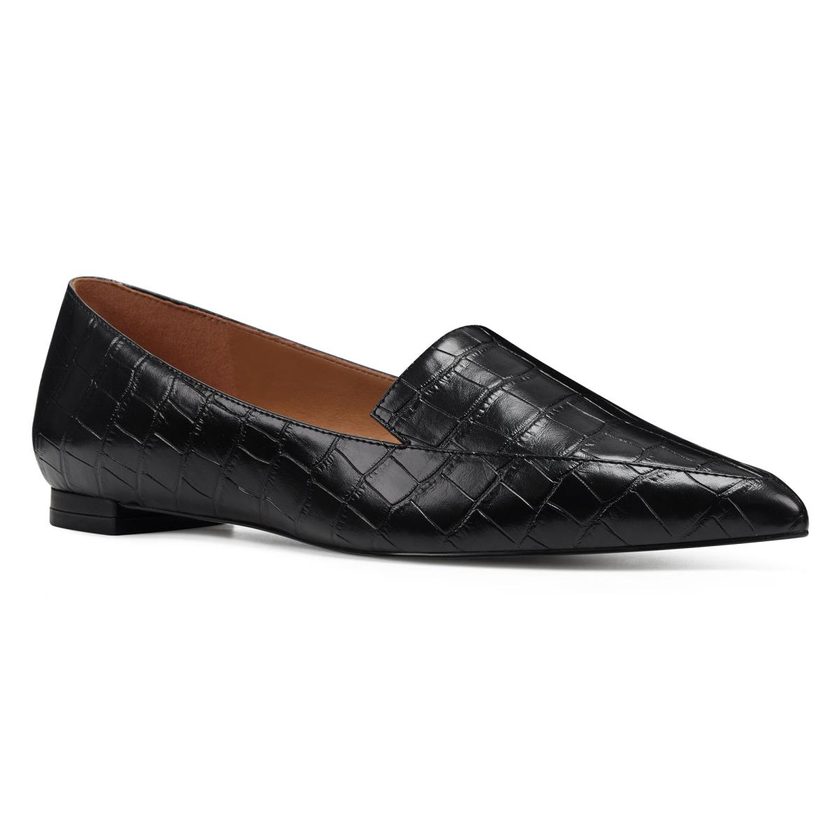 Nine West Abay Smoking Flats Zwart | 4803IYZND