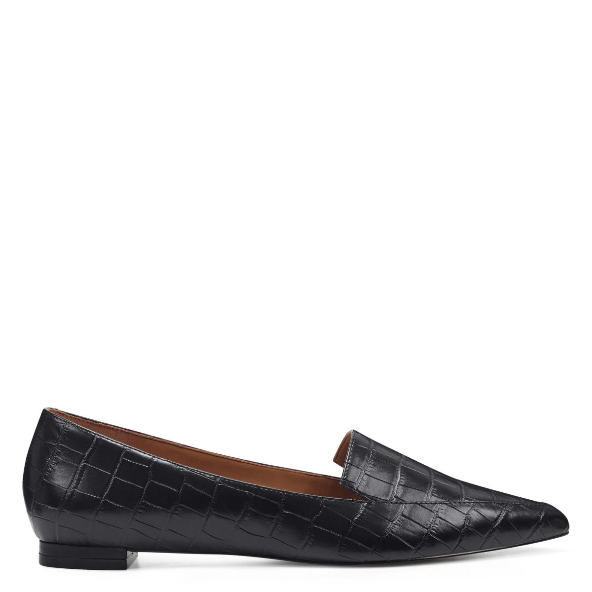 Nine West Abay Smoking Flats Zwart | 4803IYZND