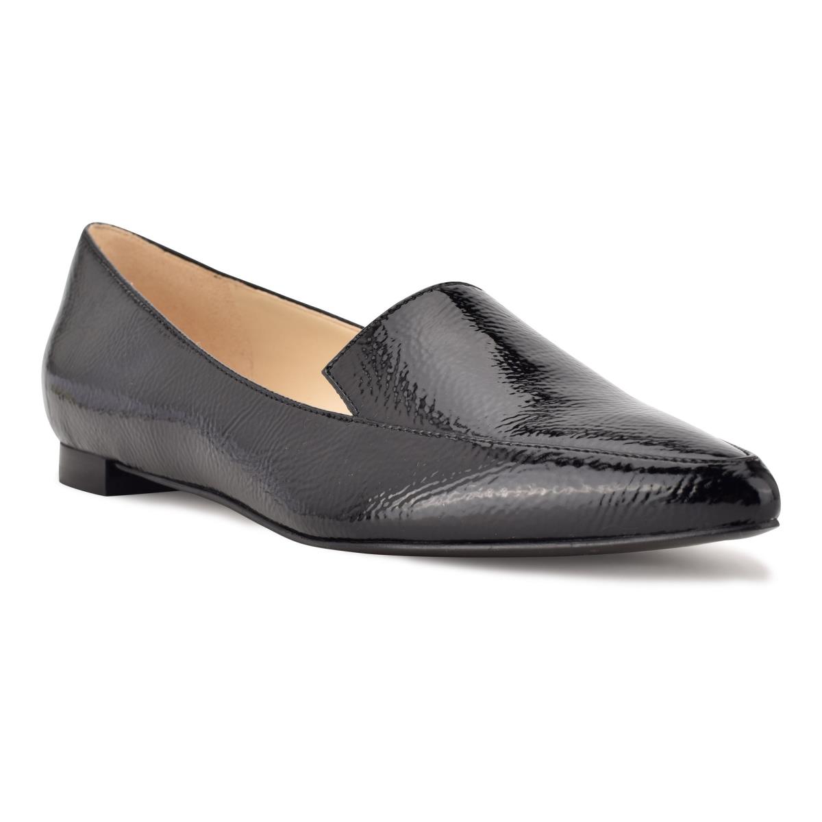 Nine West Abay Smoking Flats Zwart | 8214YMQFH