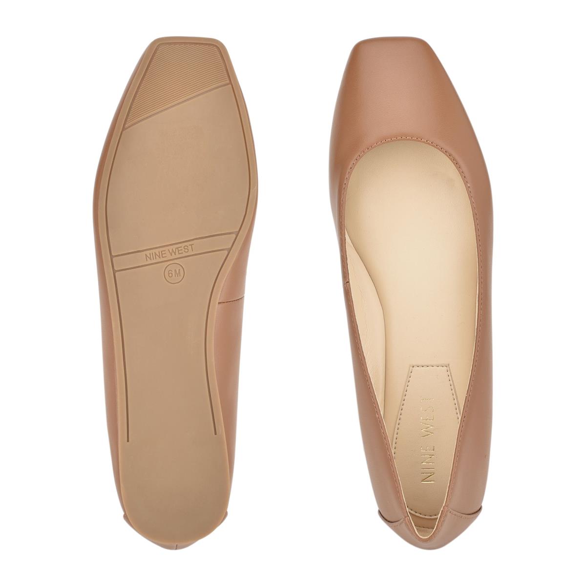 Nine West Alena Square-Neus Ballerina Skin Color | 3614IHENY