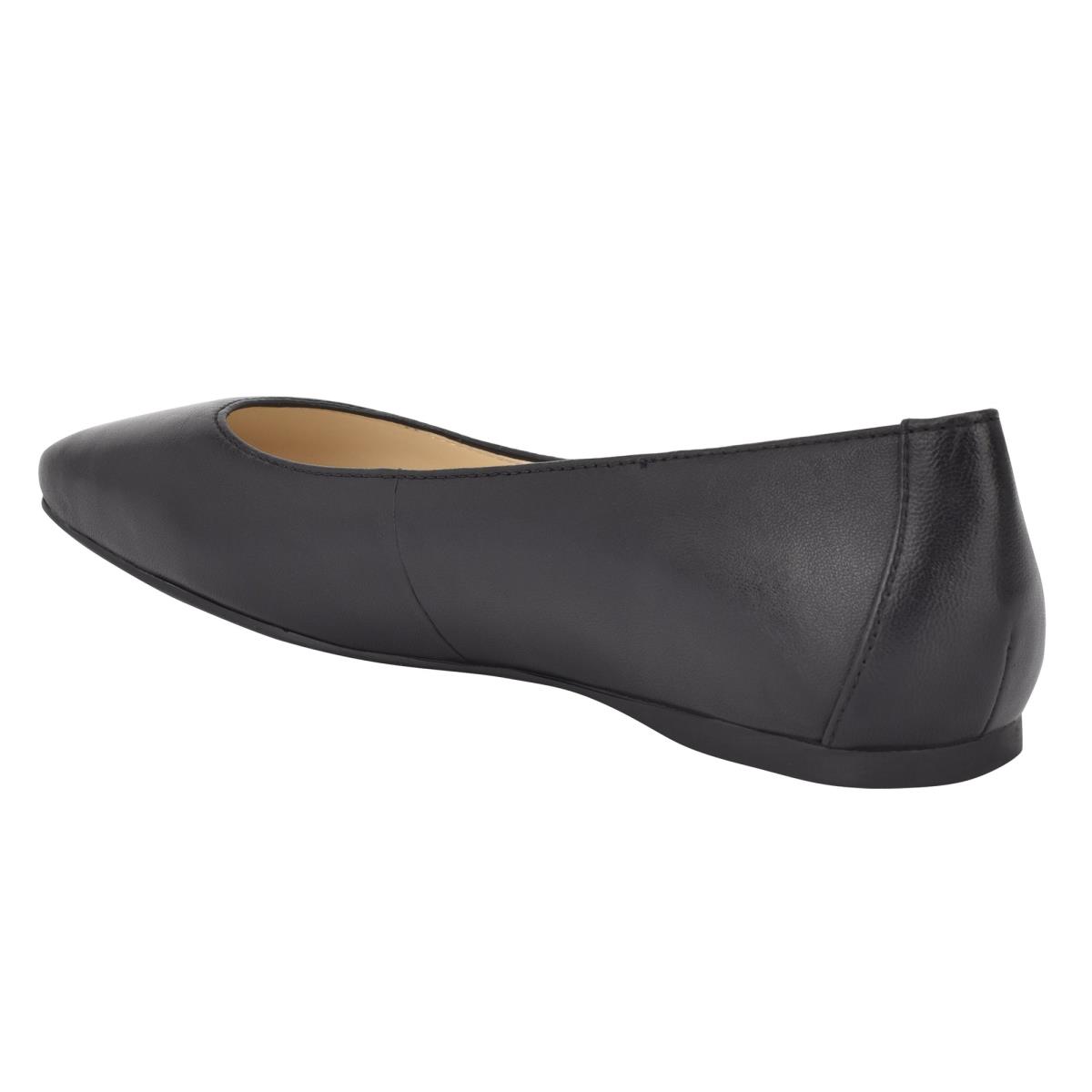 Nine West Alena Square-Neus Flats Zwart | 3049YOENW