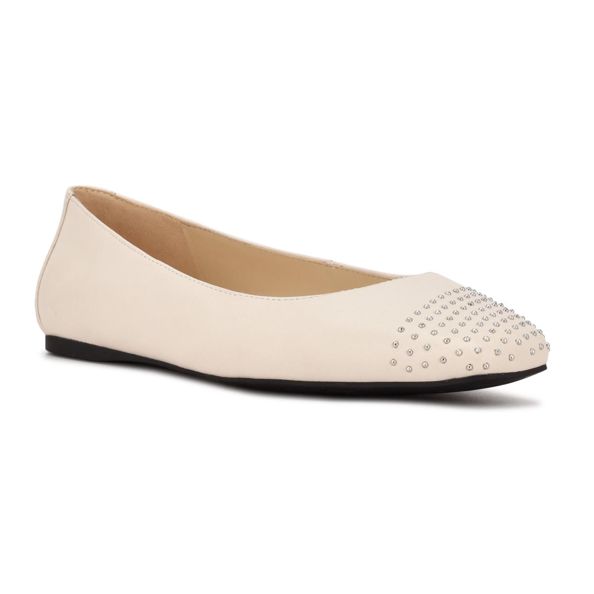 Nine West Aloha Studded Square-Neus Ballerina Room | 8534EWRMI