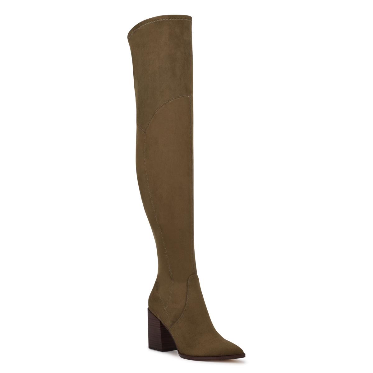 Nine West Barret Over The Knee Hakken Laarzen Lichtbruin | 1603XOMTF