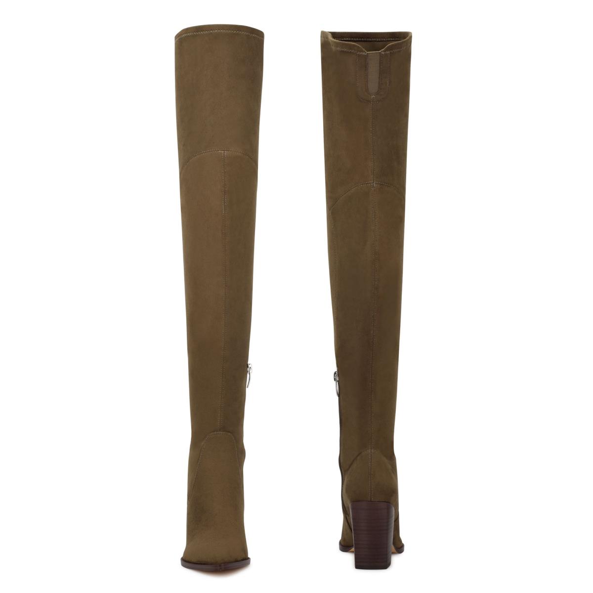 Nine West Barret Over The Knee Hakken Laarzen Lichtbruin | 1603XOMTF