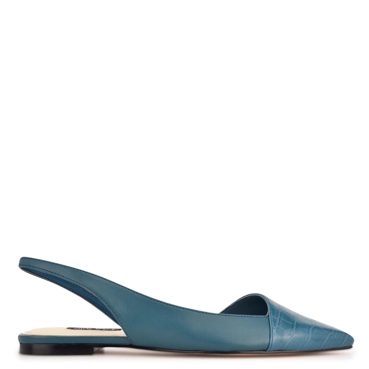 Nine West Beads Slingback Pointy Neus Flats Turquoise Turquoise | 8159OQLTX