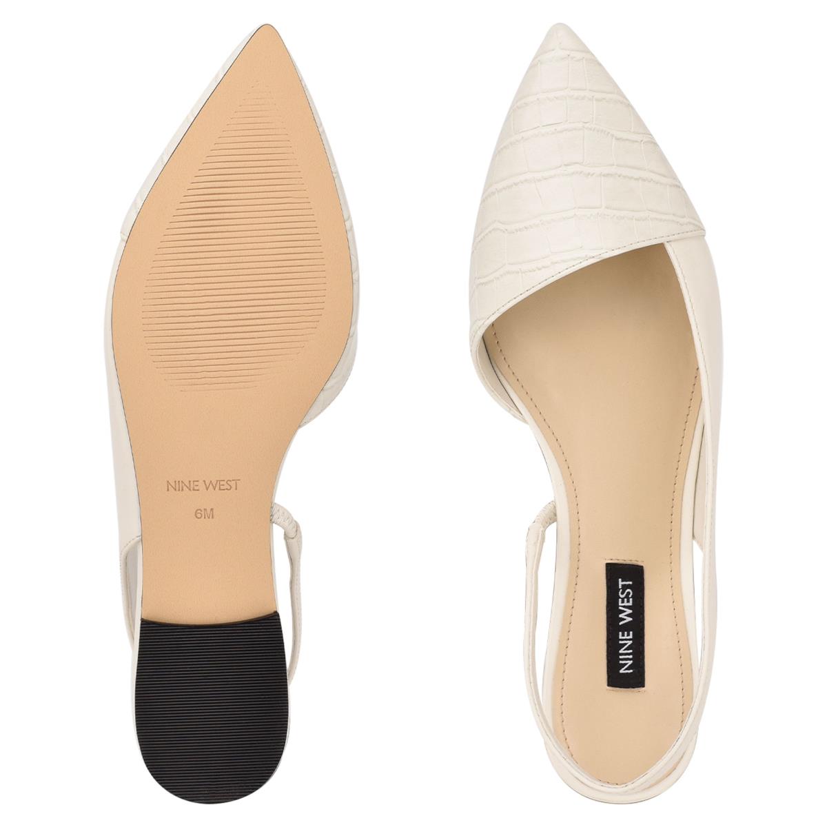 Nine West Beads Slingback Pointy Neus Flats Beige Room | 8741WTFZC