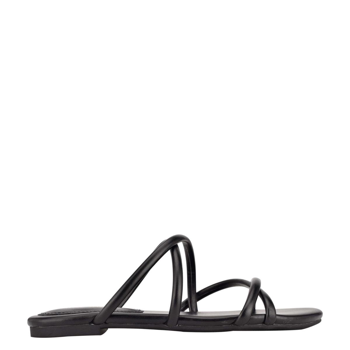 Nine West Beva Platte Schuifsandalen Zwart | 9345LYFMO