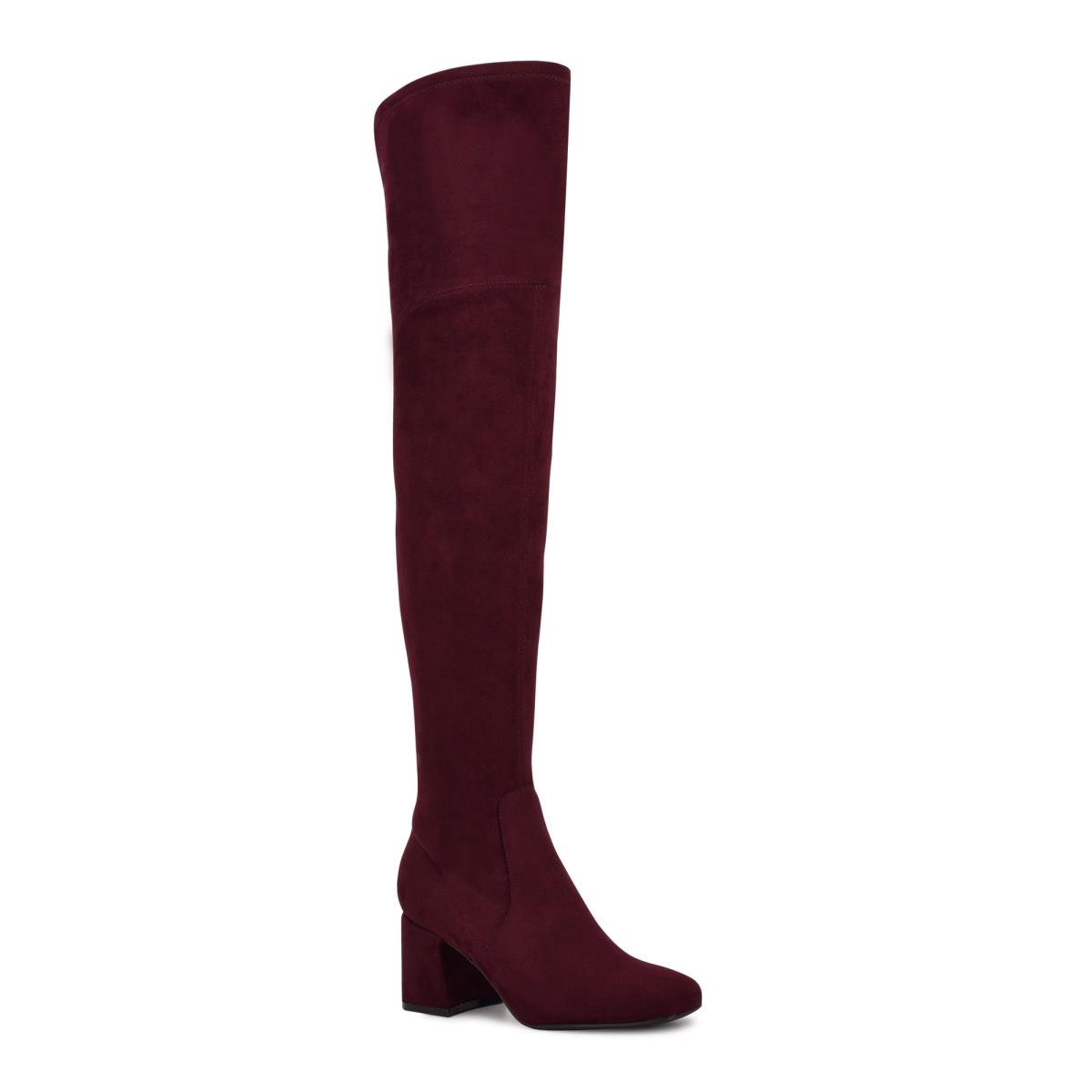 Nine West Blocky Over The Knee Hakken Laarzen Bordeaux | 9473OZMVP