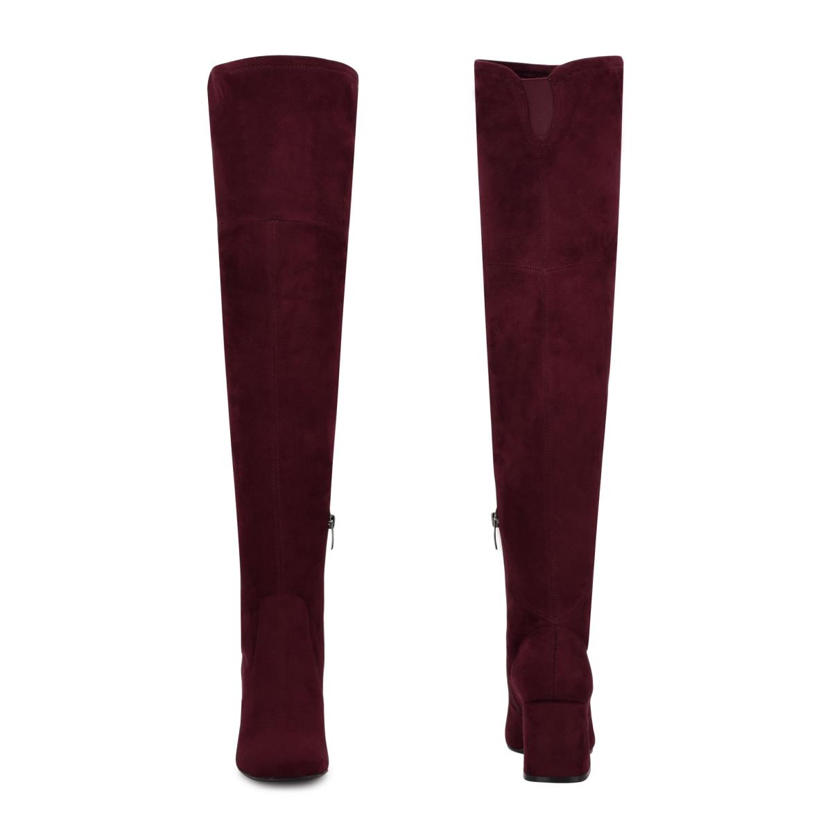 Nine West Blocky Over The Knee Hakken Laarzen Bordeaux | 9473OZMVP