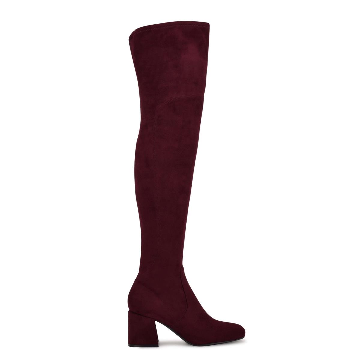 Nine West Blocky Over The Knee Hakken Laarzen Bordeaux | 9473OZMVP