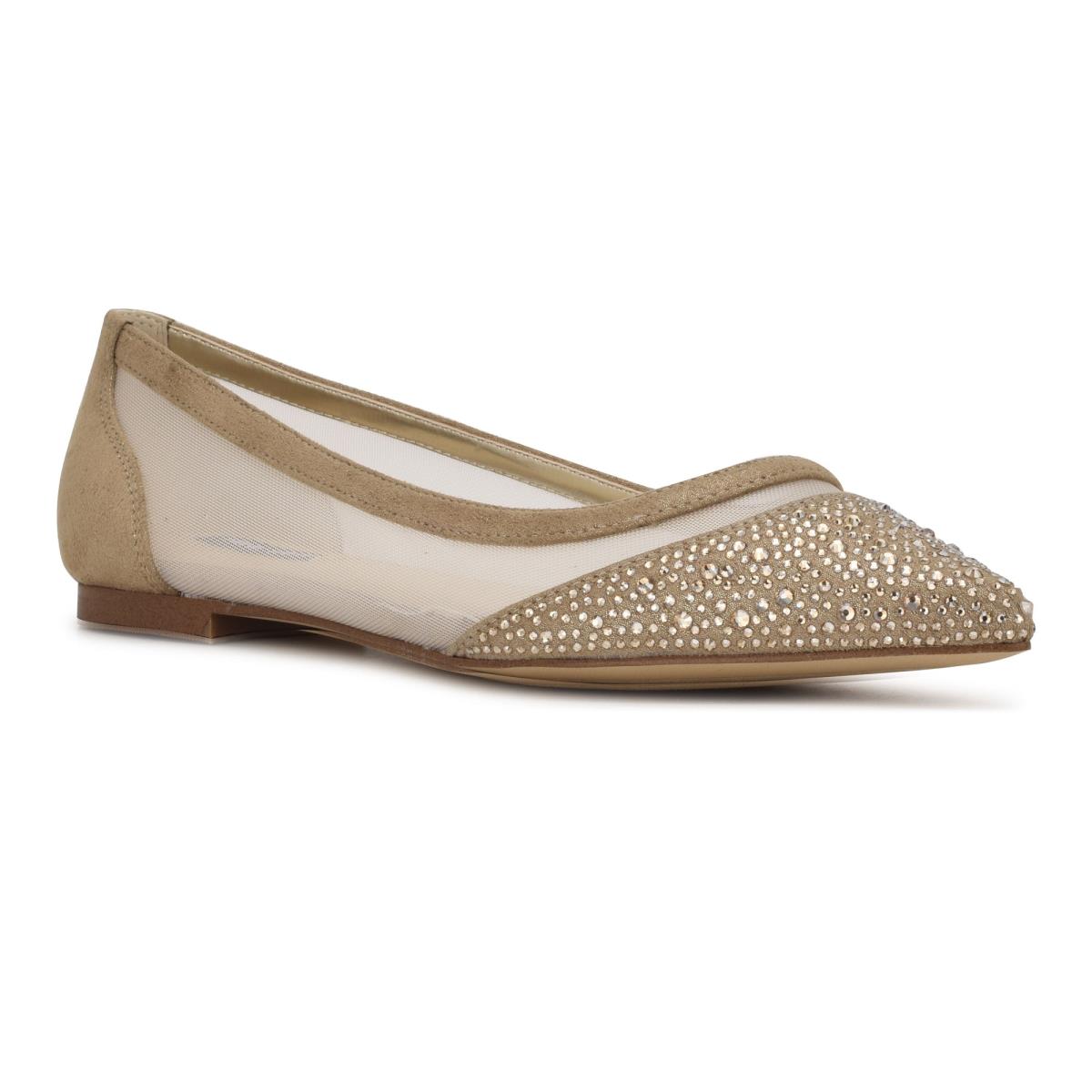 Nine West Bogus Pointy Neus Ballerina Beige | 2076FMAXS