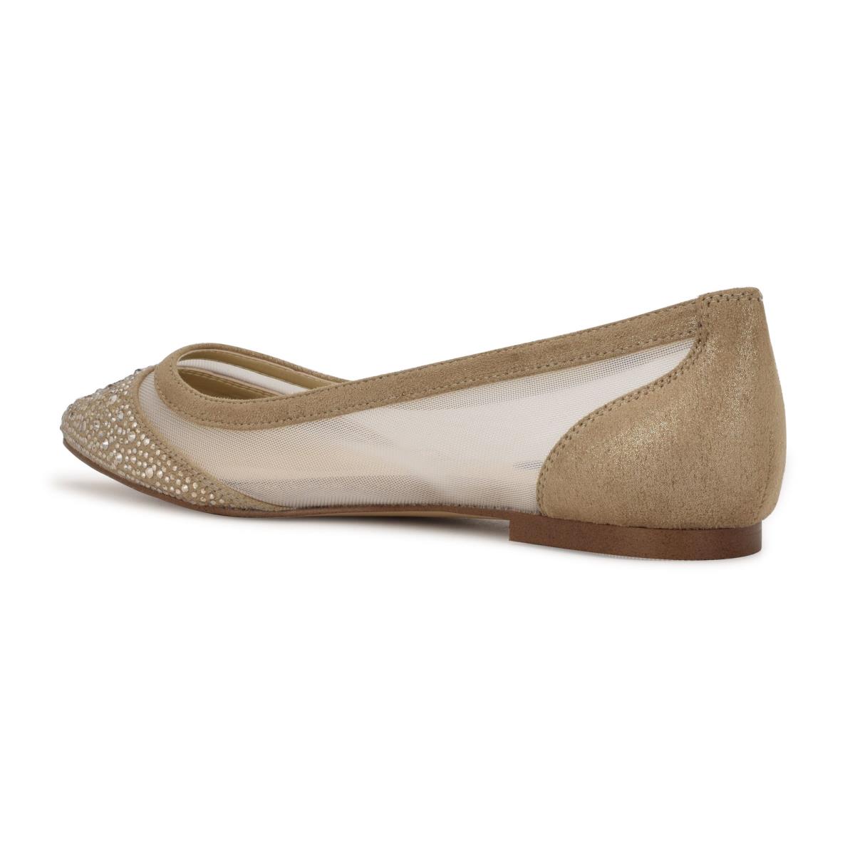 Nine West Bogus Pointy Neus Ballerina Beige | 2076FMAXS