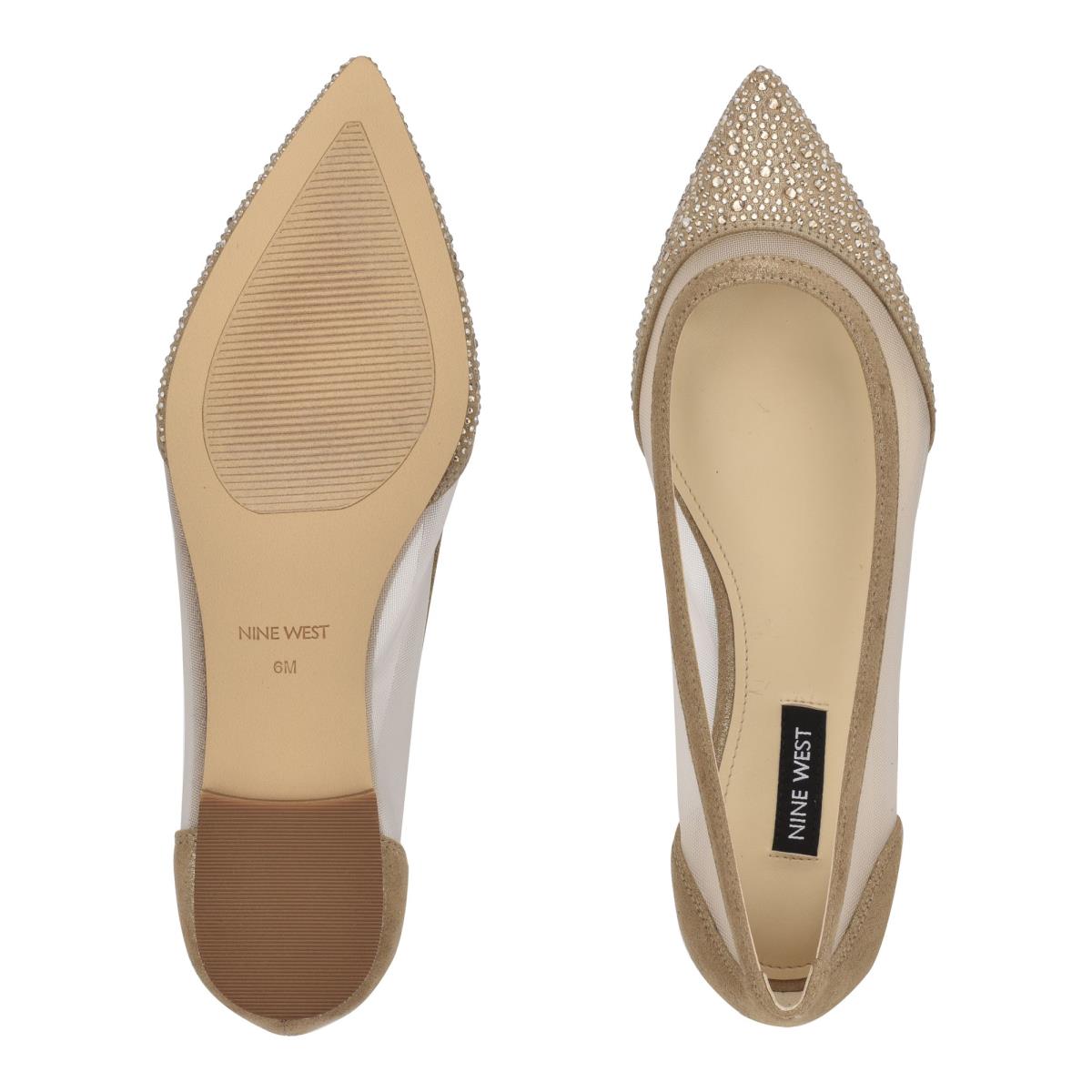 Nine West Bogus Pointy Neus Ballerina Beige | 2076FMAXS