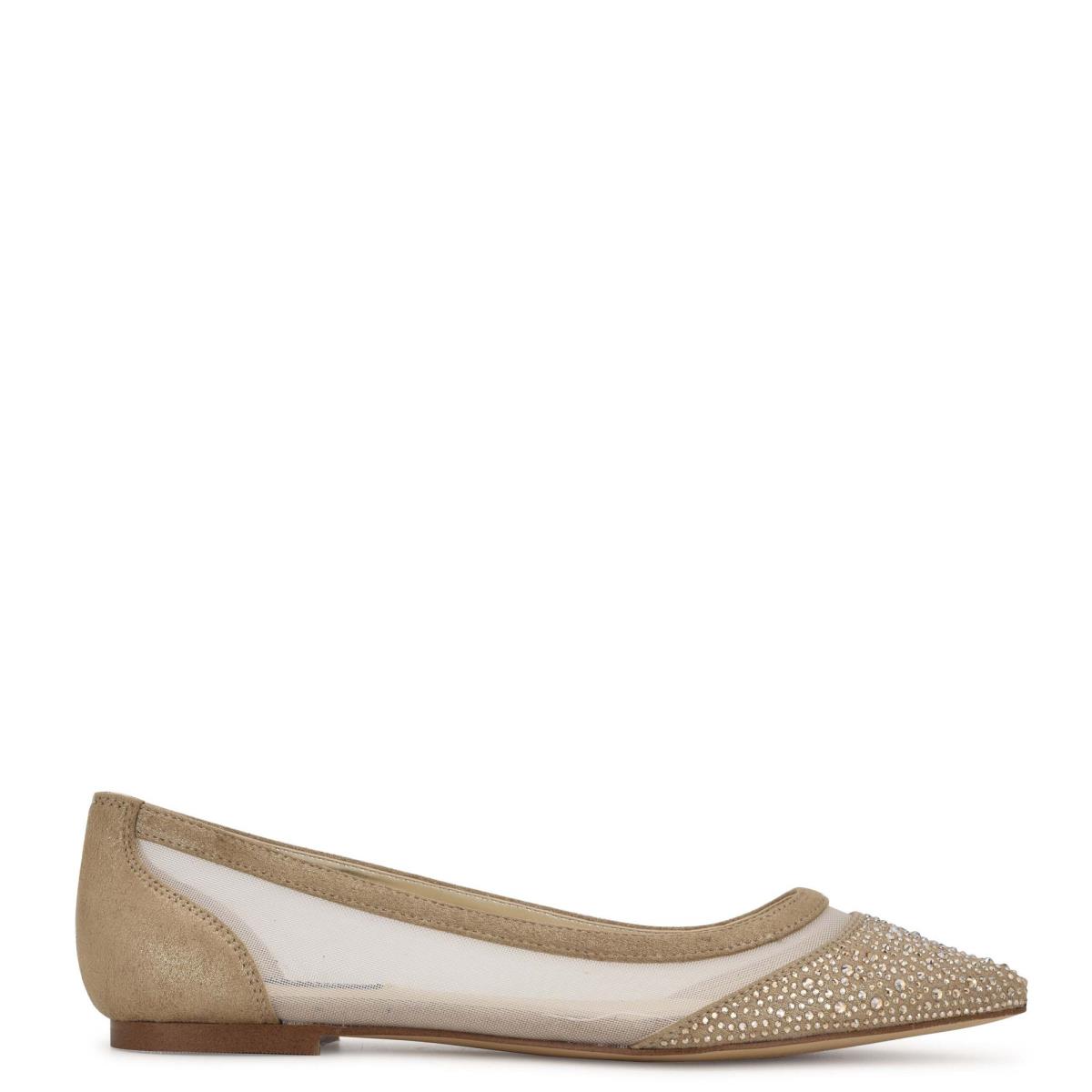 Nine West Bogus Pointy Neus Ballerina Beige | 2076FMAXS