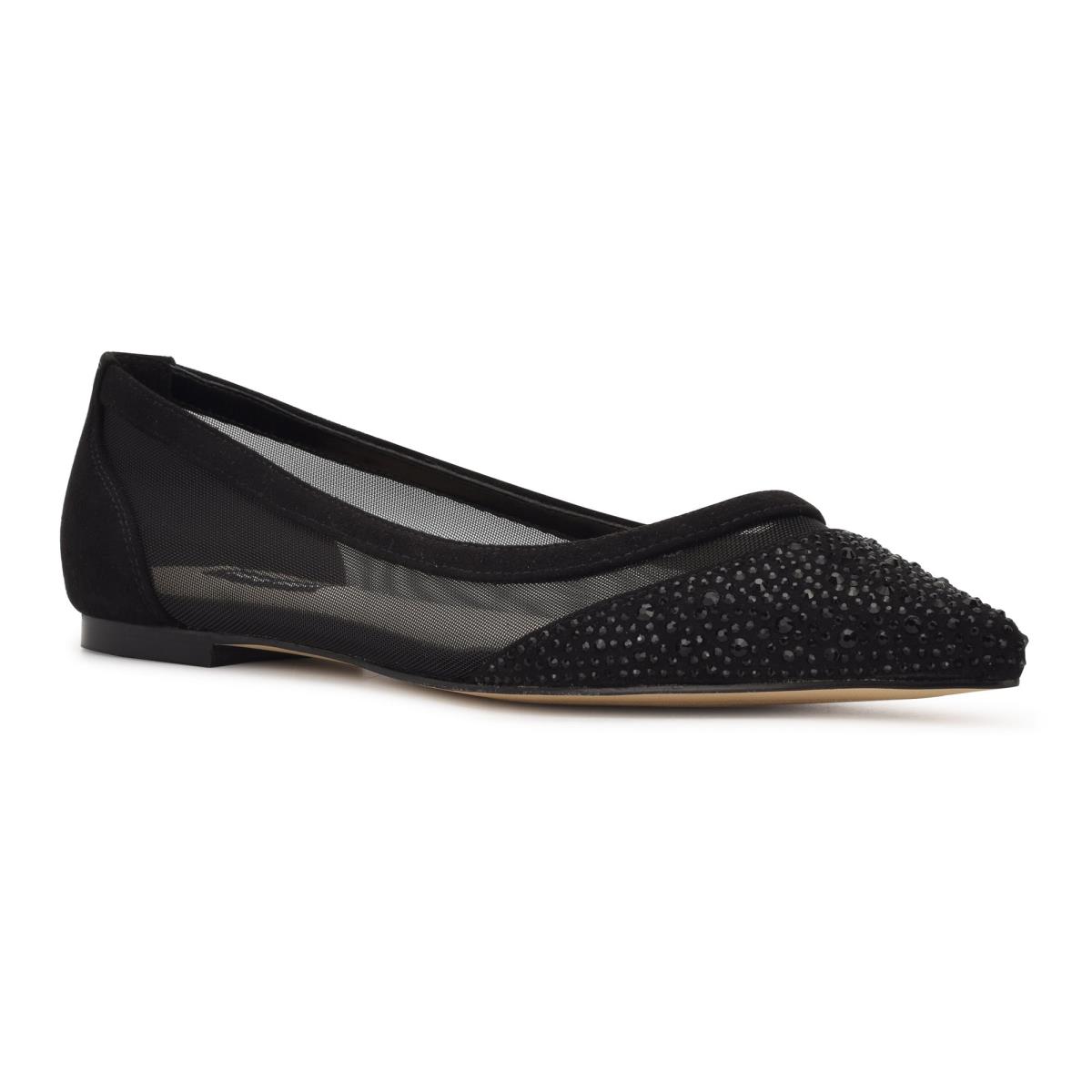 Nine West Bogus Pointy Neus Ballerina Zwart Zwart | 5940RGEXD