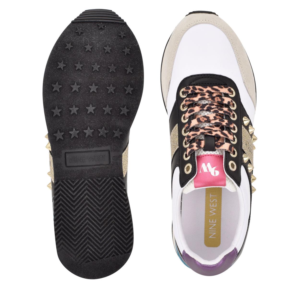 Nine West Bunnie Sneakers Sneakers Goud Wit Zwart | 9516OMSWD