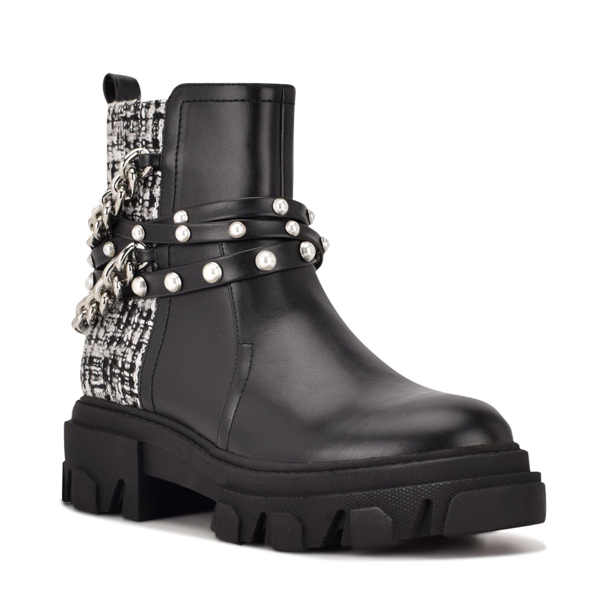 Nine West Cearlz Lug Sole Laarzen Zwart | 3975VDLOY