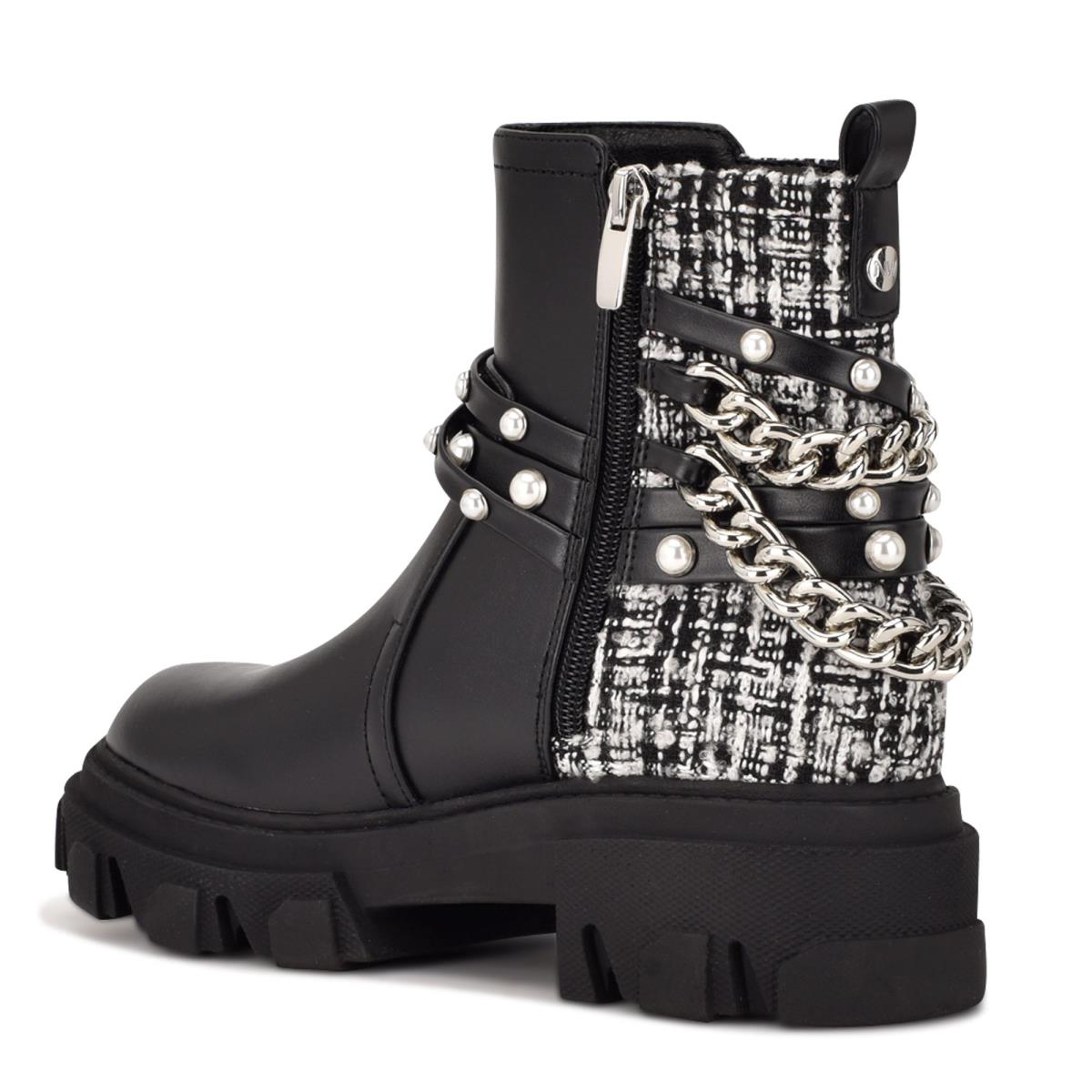 Nine West Cearlz Lug Sole Laarzen Zwart | 3975VDLOY