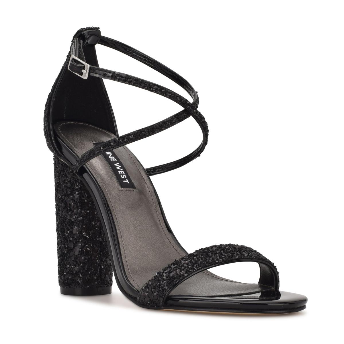 Nine West Celebra Hakken Sandalen Zwart | 1072CFVBY