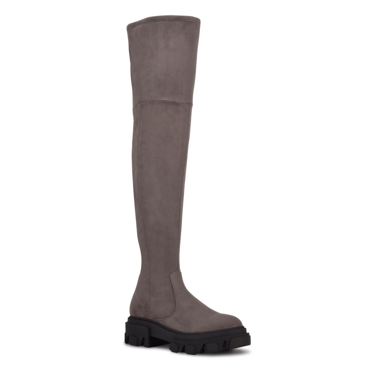 Nine West Cellie Over the Knee Lug Sole Laarzen Grijs | 4789JCEFV