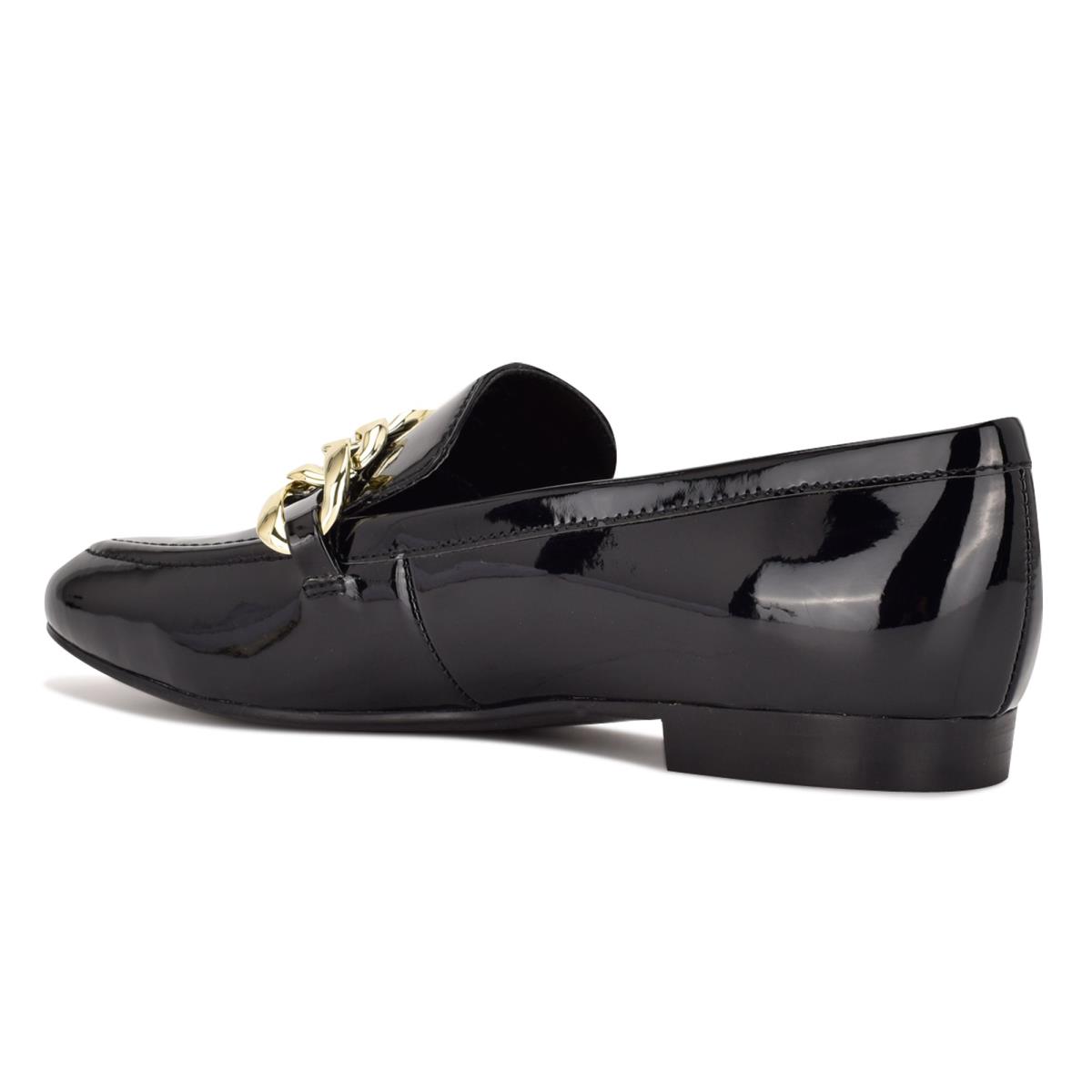 Nine West Chain Slip-On Loafers Zwart | 0384GMFLX