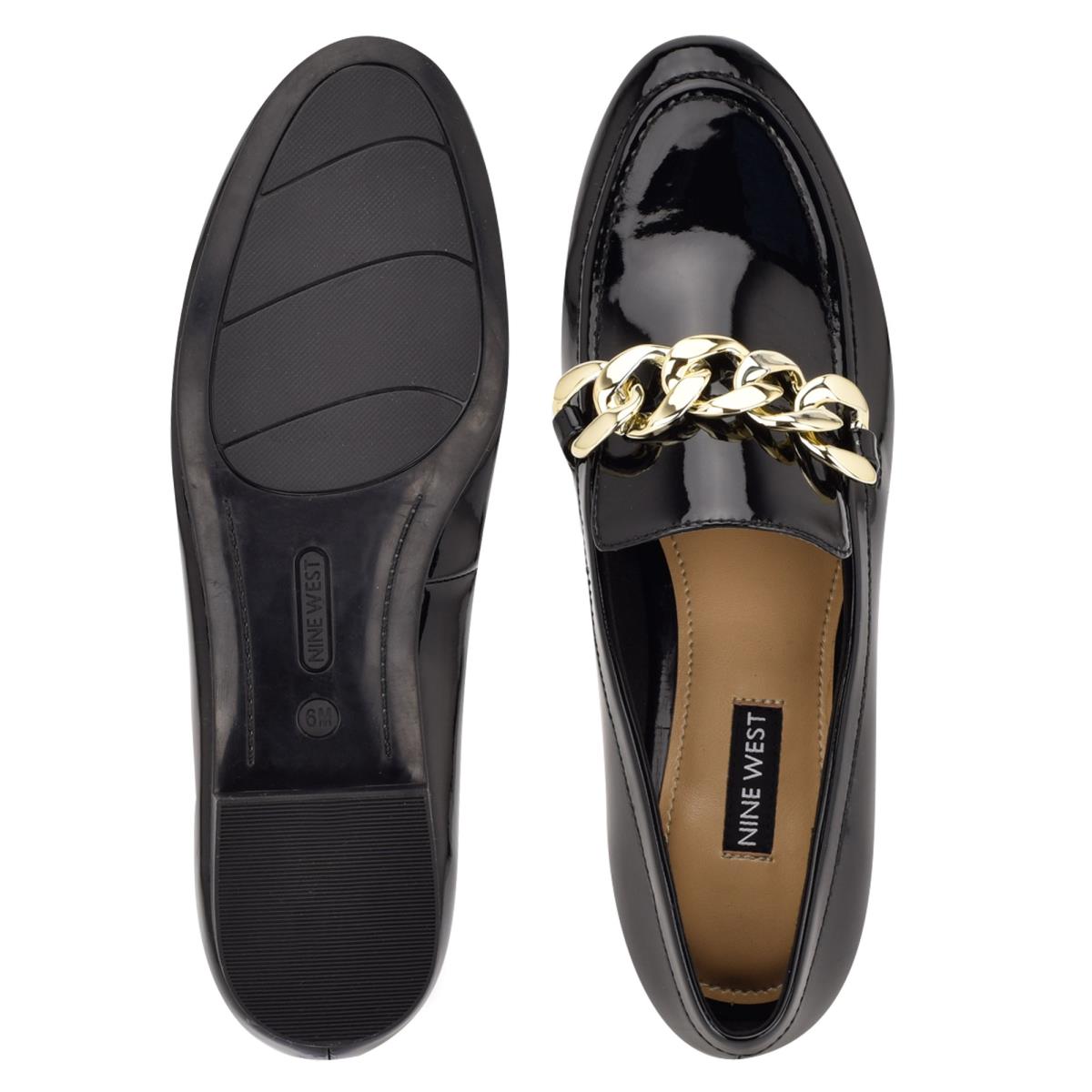 Nine West Chain Slip-On Loafers Zwart | 0384GMFLX