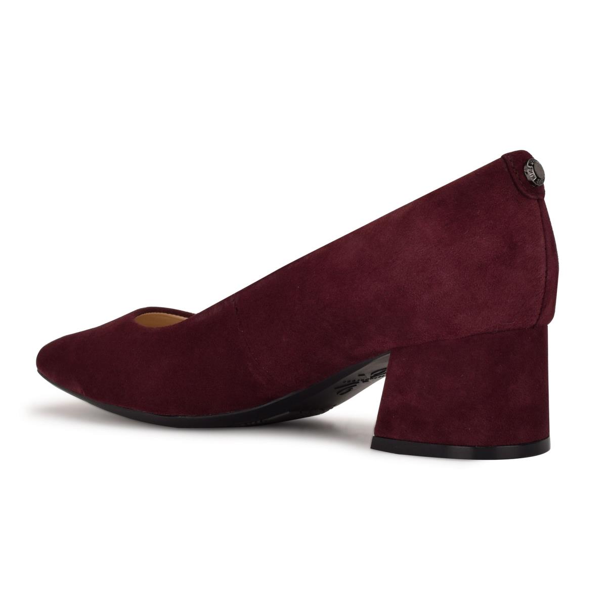 Nine West Cloe 9x9 Block Heel Pumps Claret | 9162FDTLV