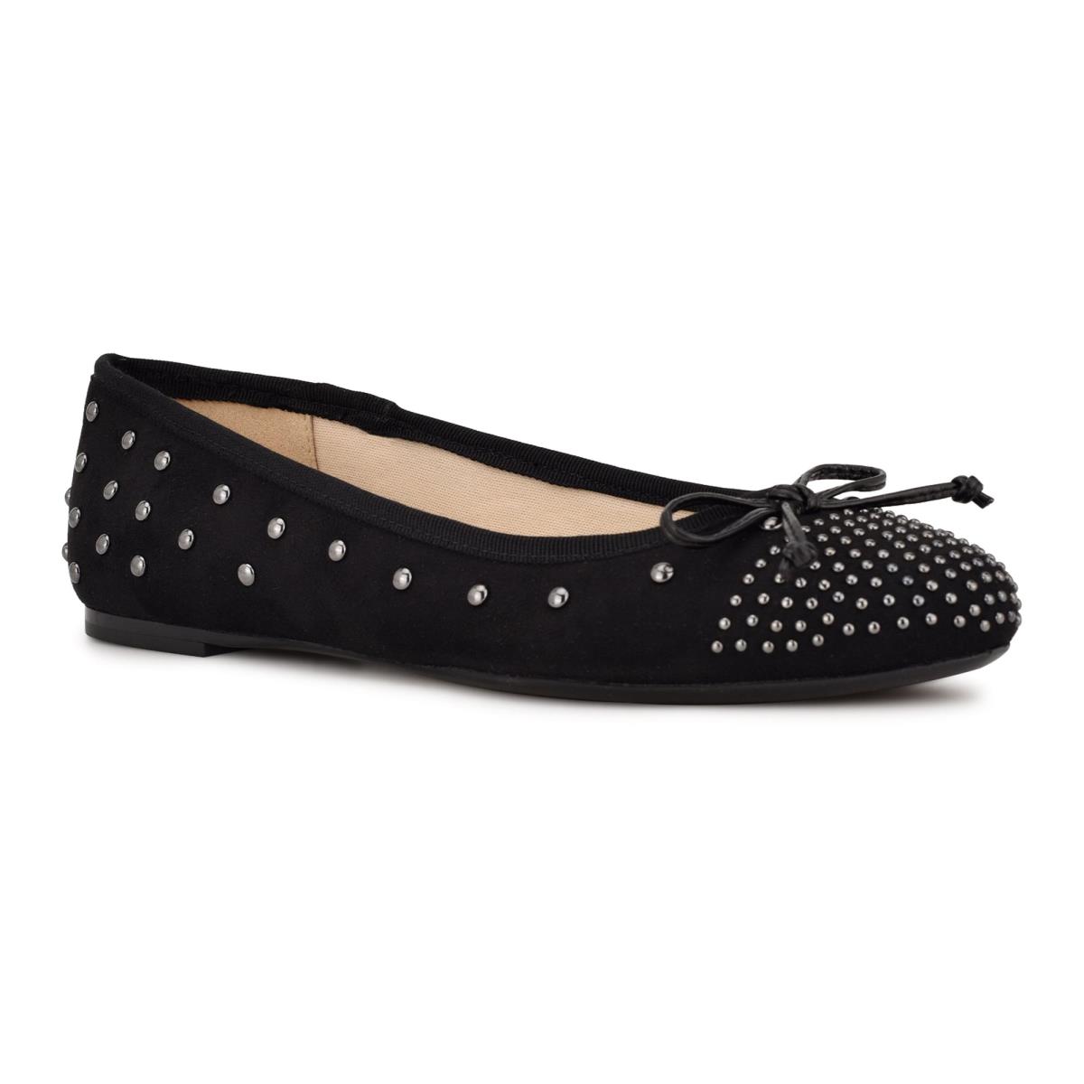 Nine West Curvy Studded Ballet Ballerina Zwart | 3457WCIUF