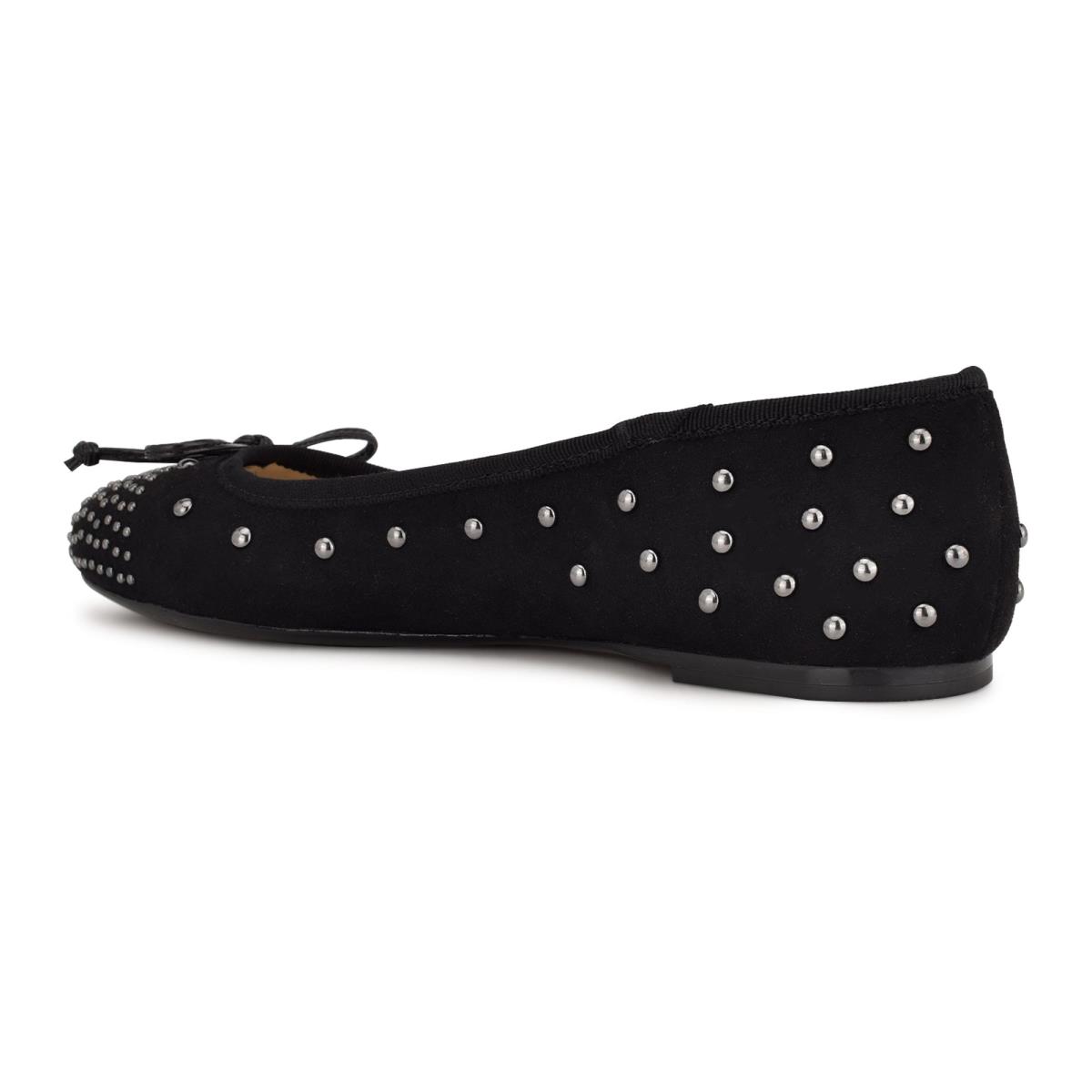 Nine West Curvy Studded Ballet Ballerina Zwart | 3457WCIUF