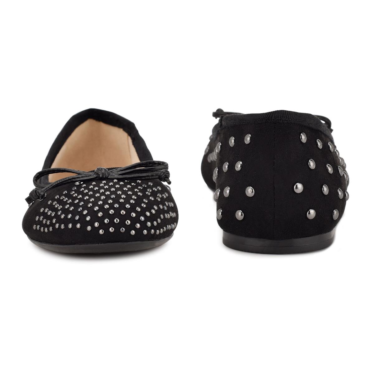 Nine West Curvy Studded Ballet Ballerina Zwart | 3457WCIUF