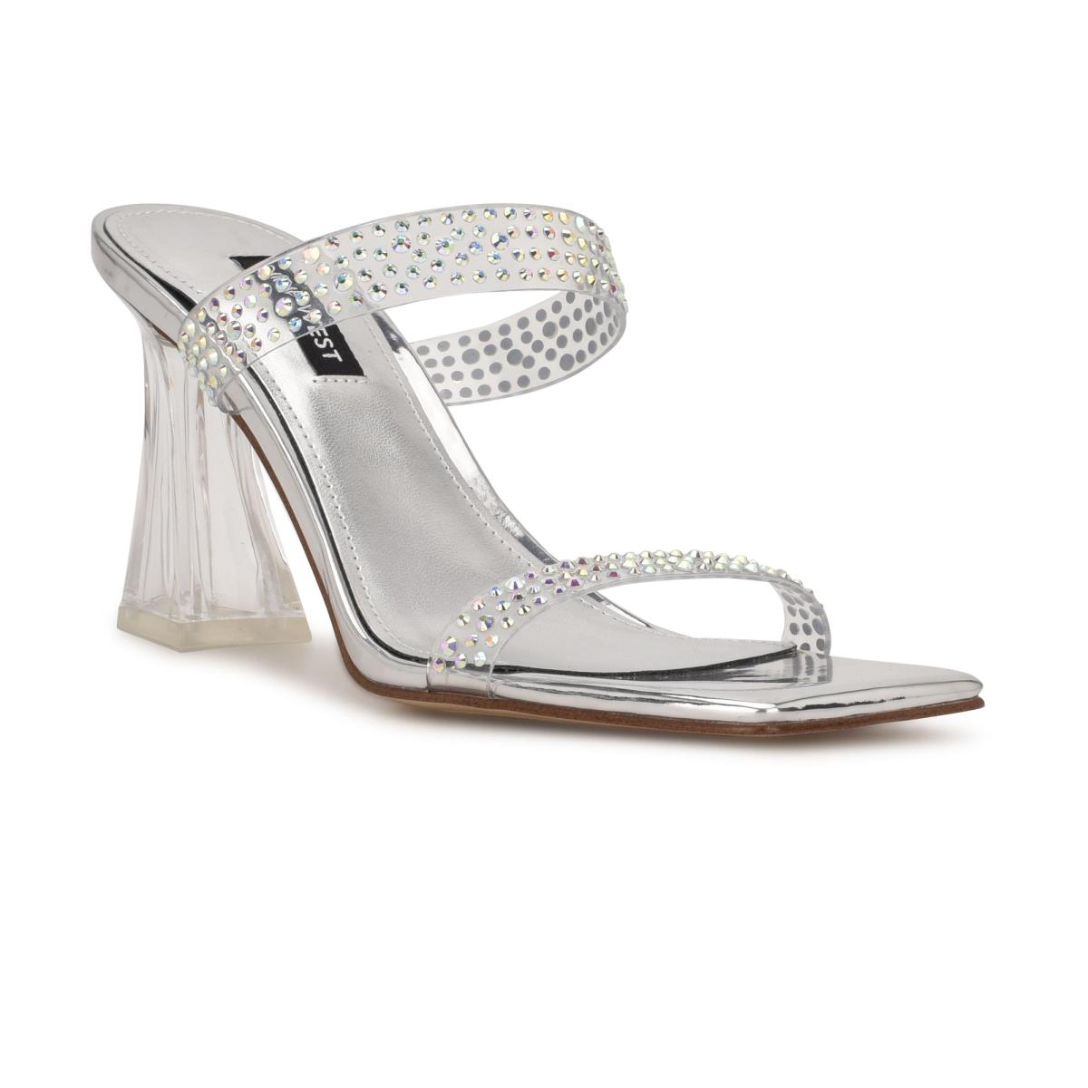 Nine West Darla Hak Schuifsandalen Zilver | 9456TJHWA