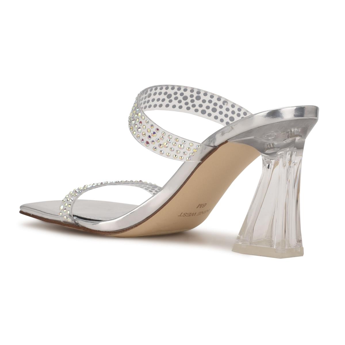 Nine West Darla Hak Schuifsandalen Zilver | 9456TJHWA