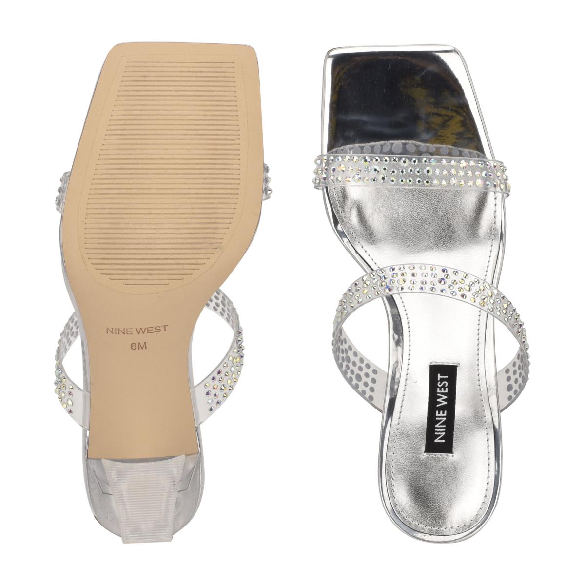 Nine West Darla Hak Schuifsandalen Zilver | 9456TJHWA