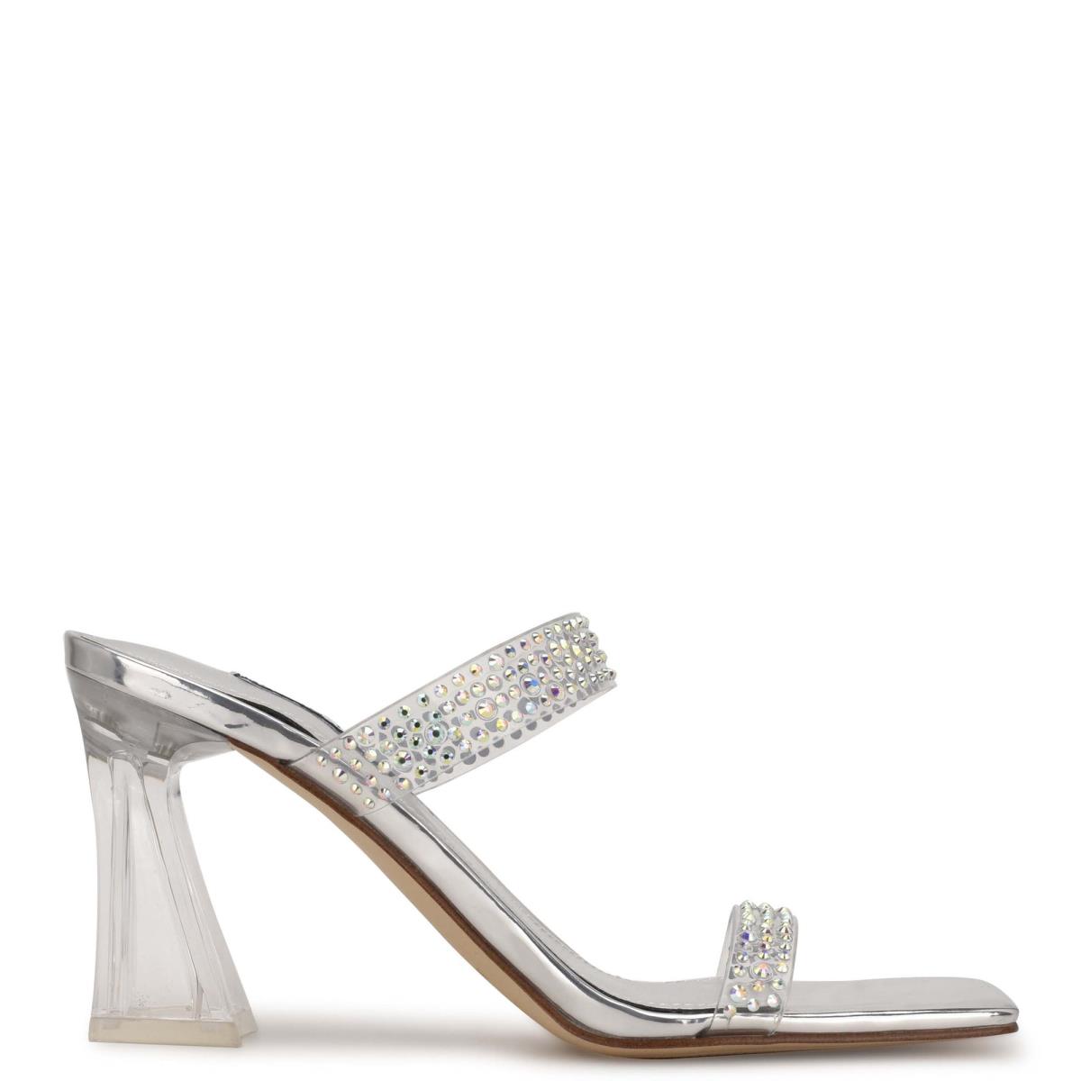 Nine West Darla Hak Schuifsandalen Zilver | 9456TJHWA