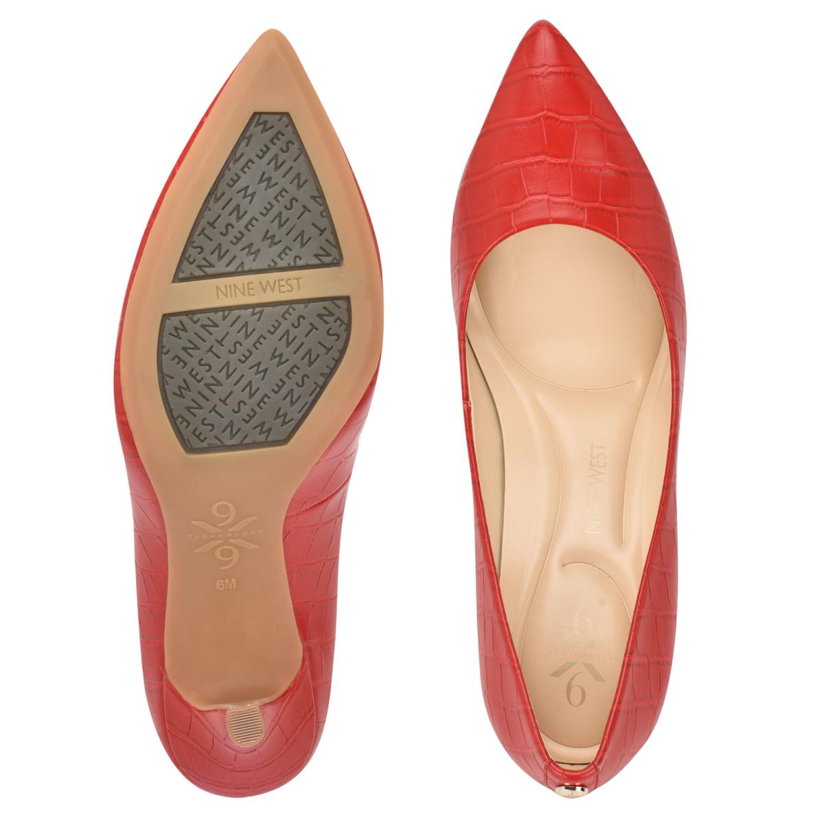 Nine West Fifth 9x9 Pointy Neus Pumps Rood | 1865NXPST