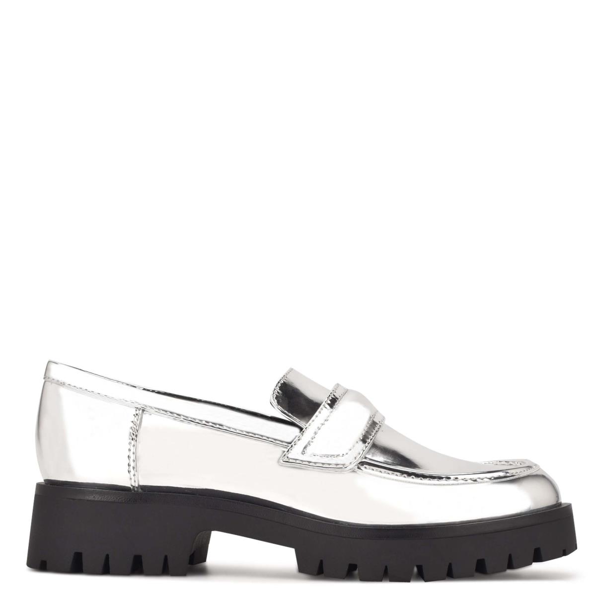 Nine West Garren Lug Sole Loafers Zilver | 0342ENXRC