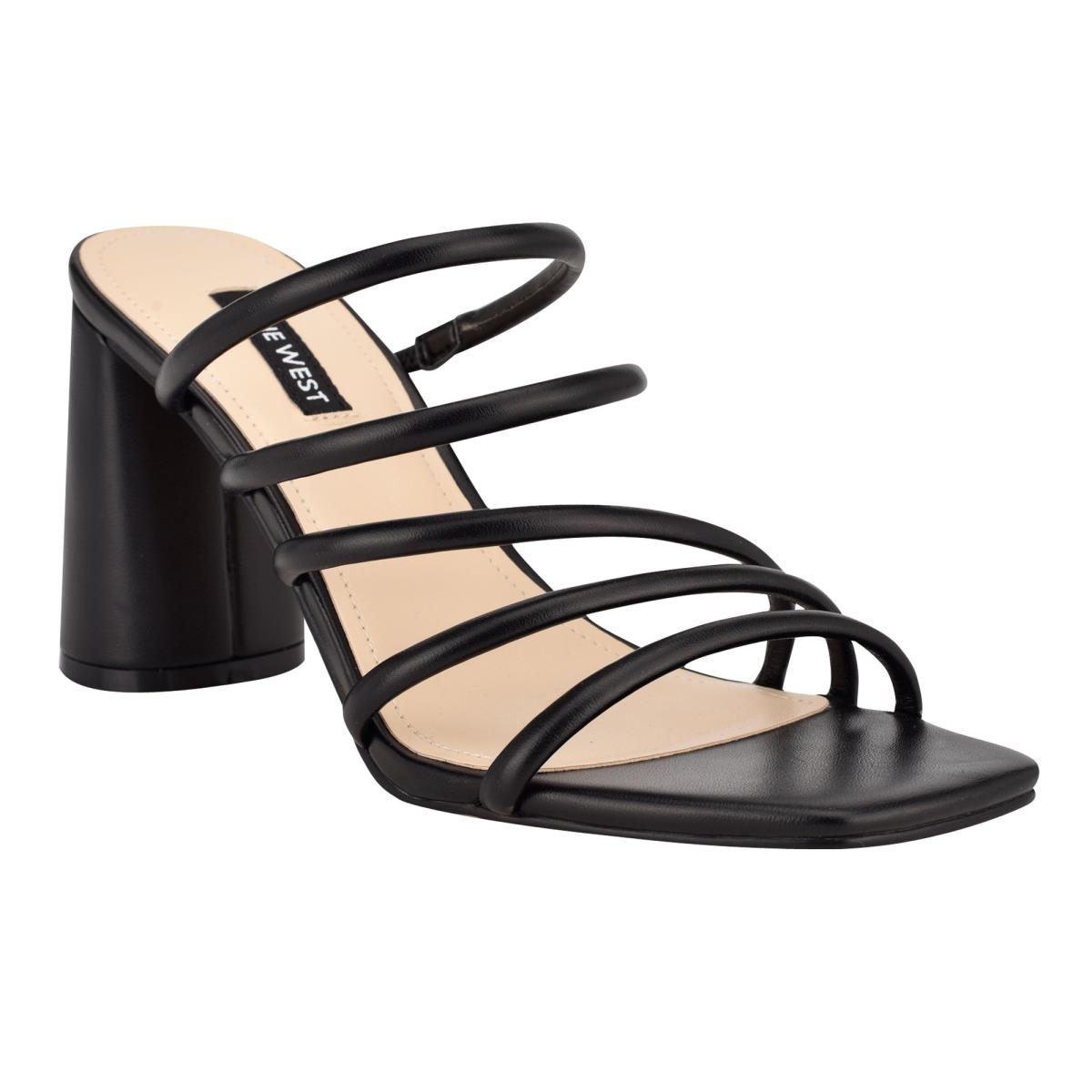 Nine West Girlie Block Heel Schuifsandalen Zwart | 1206NJGWF