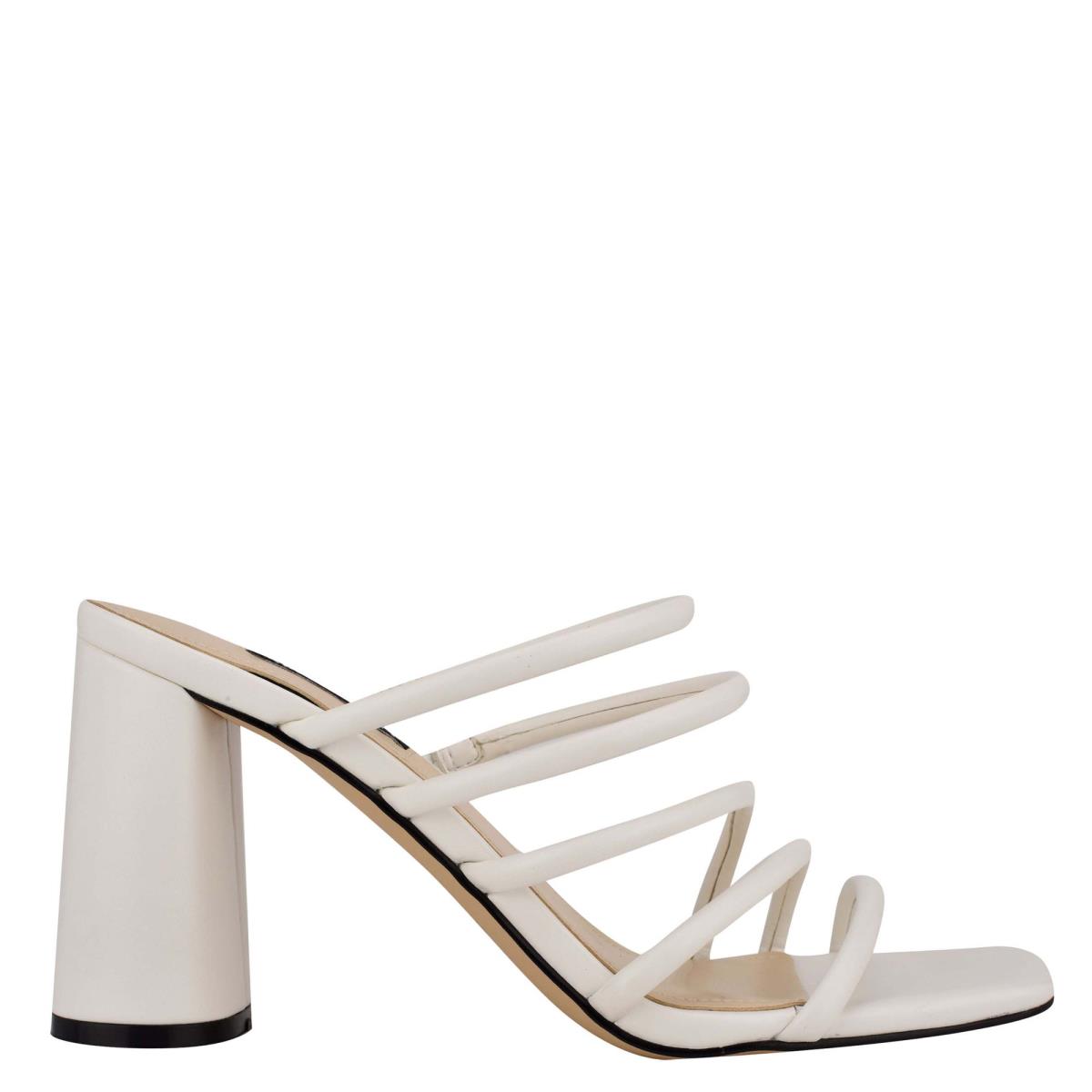 Nine West Girlie Block Heel Schuifsandalen Wit | 3857TDEBR