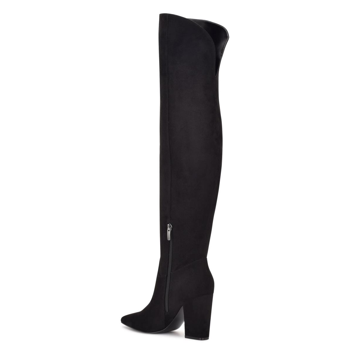 Nine West Goforit Over The Knee Hakken Laarzen Zwart | 3482NSJFD