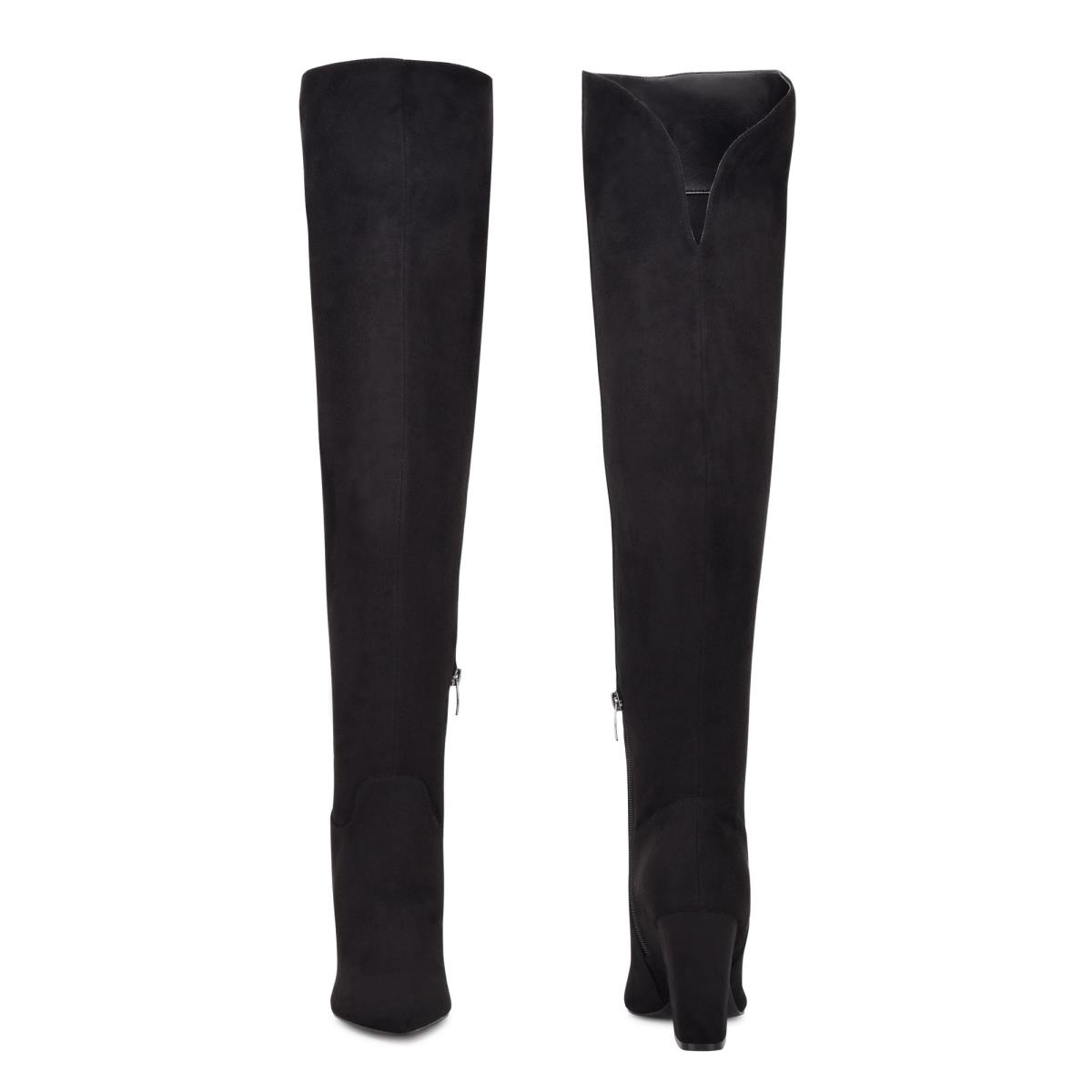 Nine West Goforit Over The Knee Hakken Laarzen Zwart | 3482NSJFD