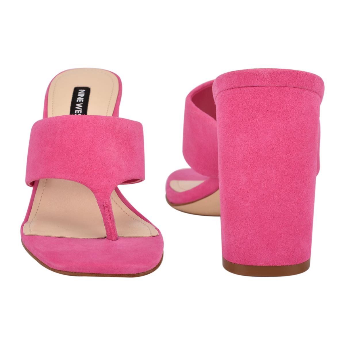 Nine West Gogo Block Heel Schuifsandalen Roze | 7245ILWQN