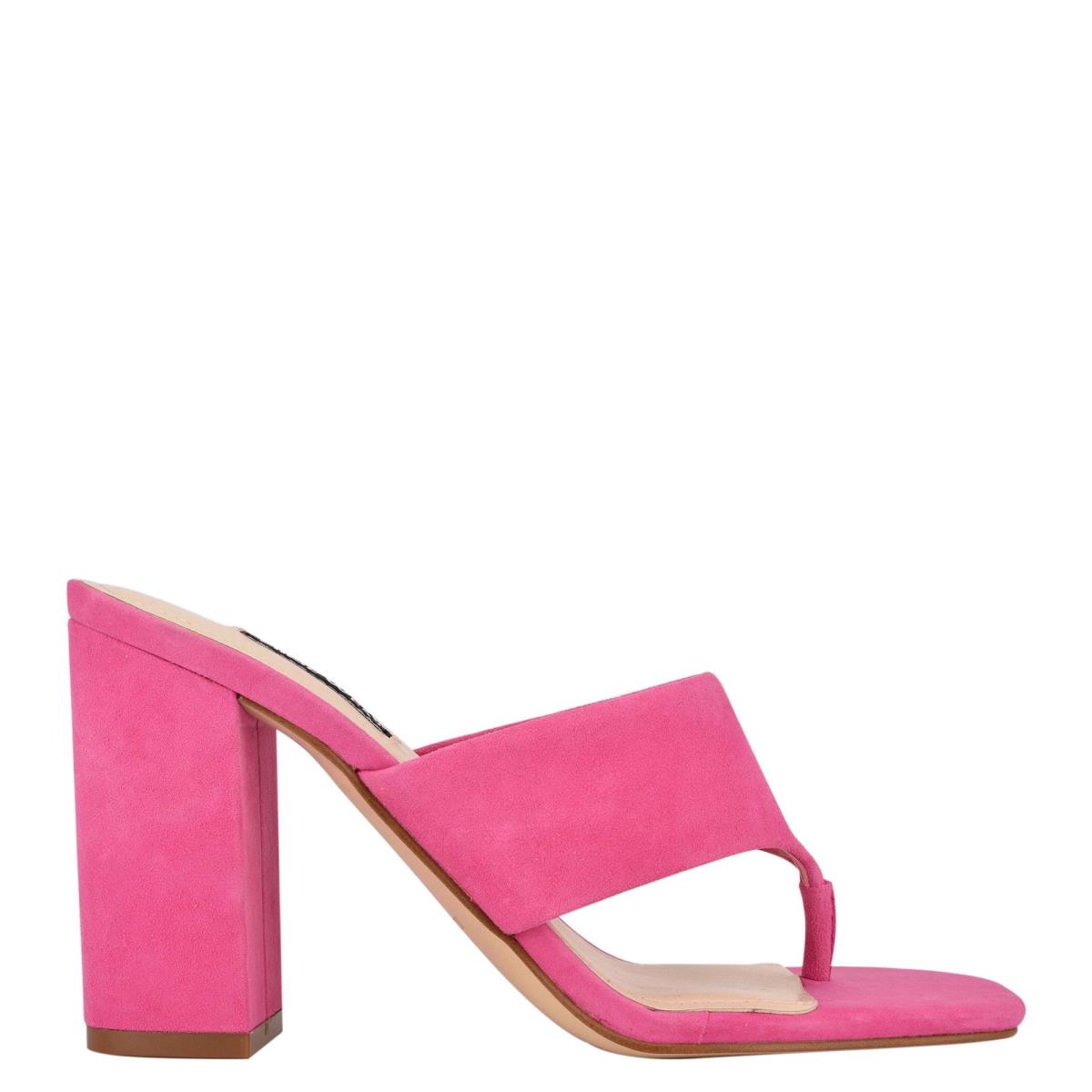 Nine West Gogo Block Heel Schuifsandalen Roze | 7245ILWQN