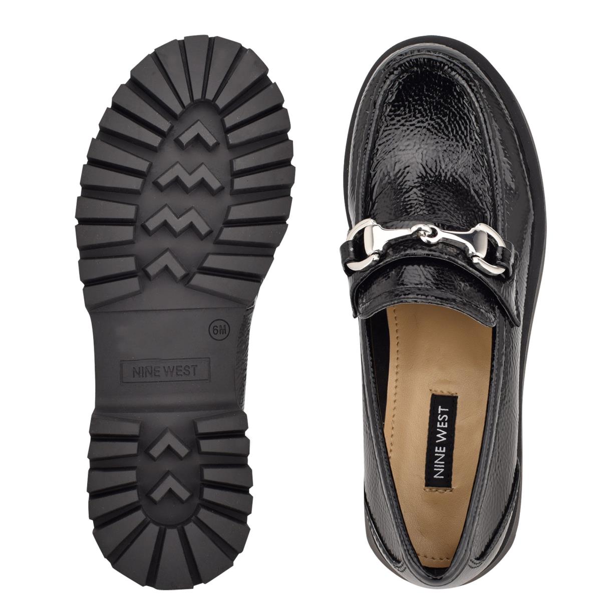 Nine West Gonehme Lug Sole Loafers Zwart | 7816WFRTX