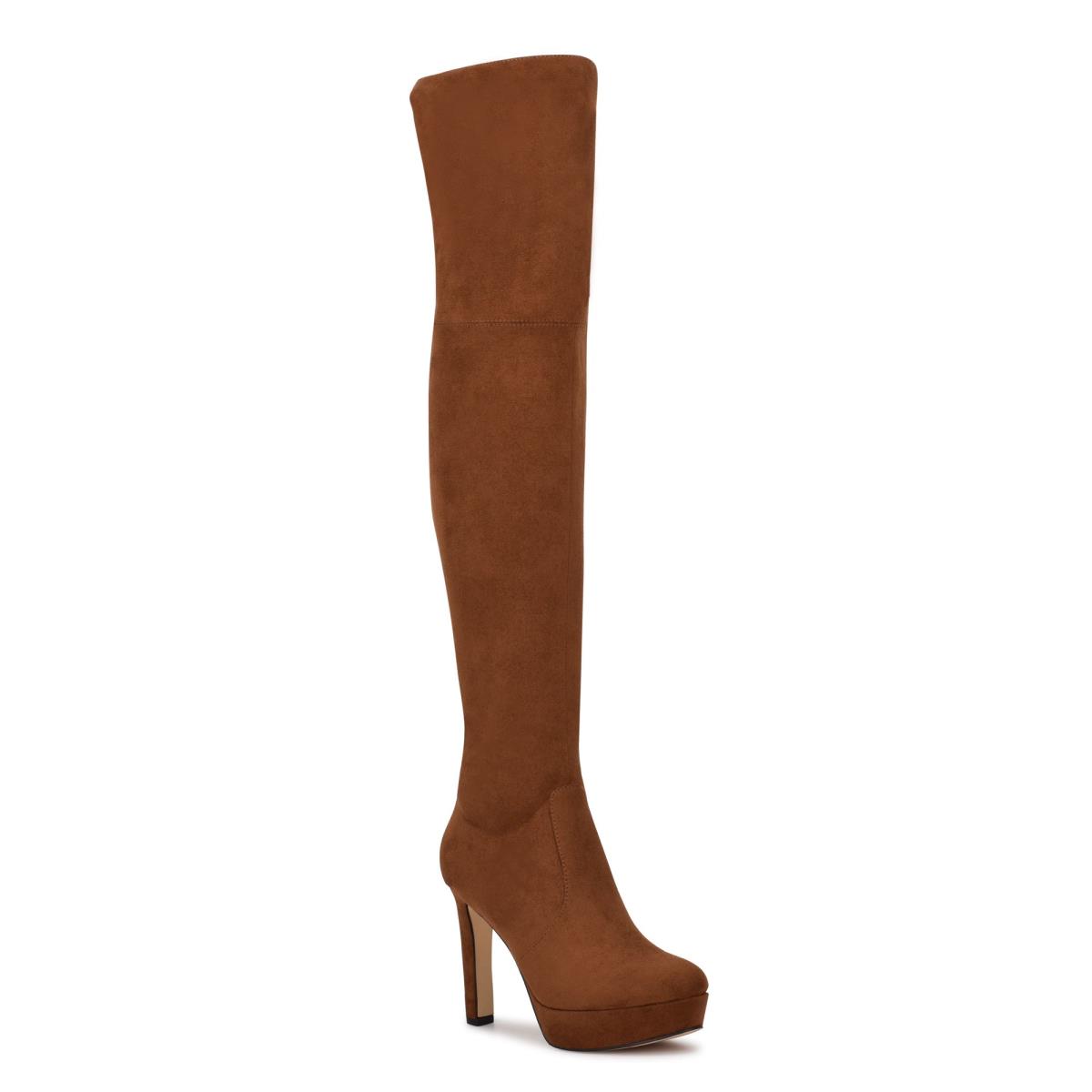 Nine West Gotcha Brede Calf Over the Knee Platform Laarzen Bruin | 2174EXBNU