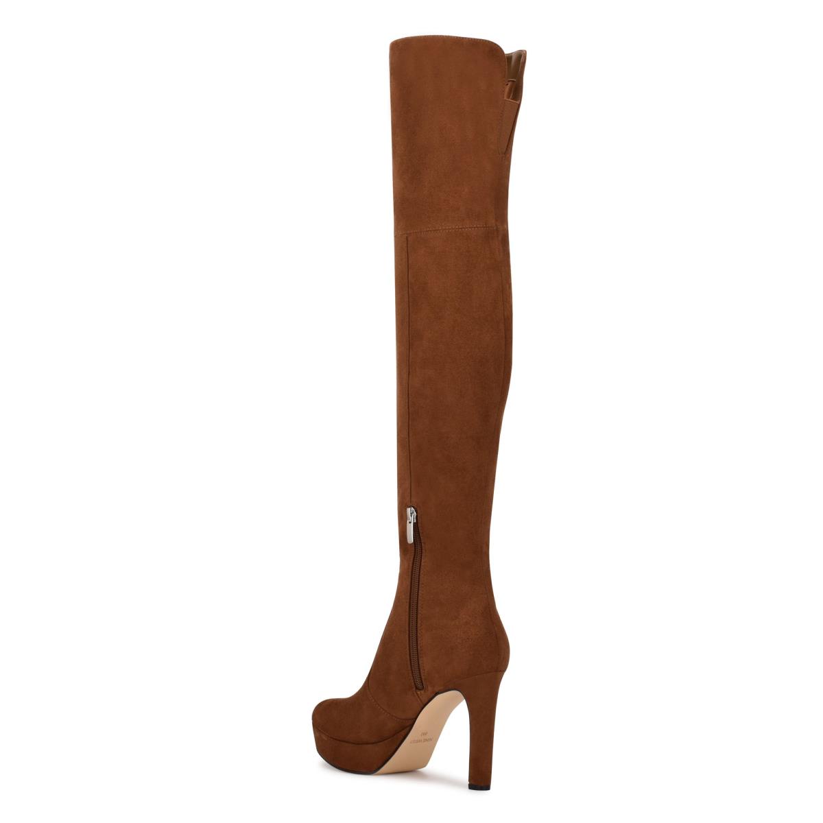 Nine West Gotcha Brede Calf Over the Knee Platform Laarzen Bruin | 2174EXBNU